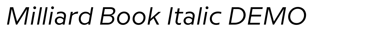 Milliard Book Italic DEMO image